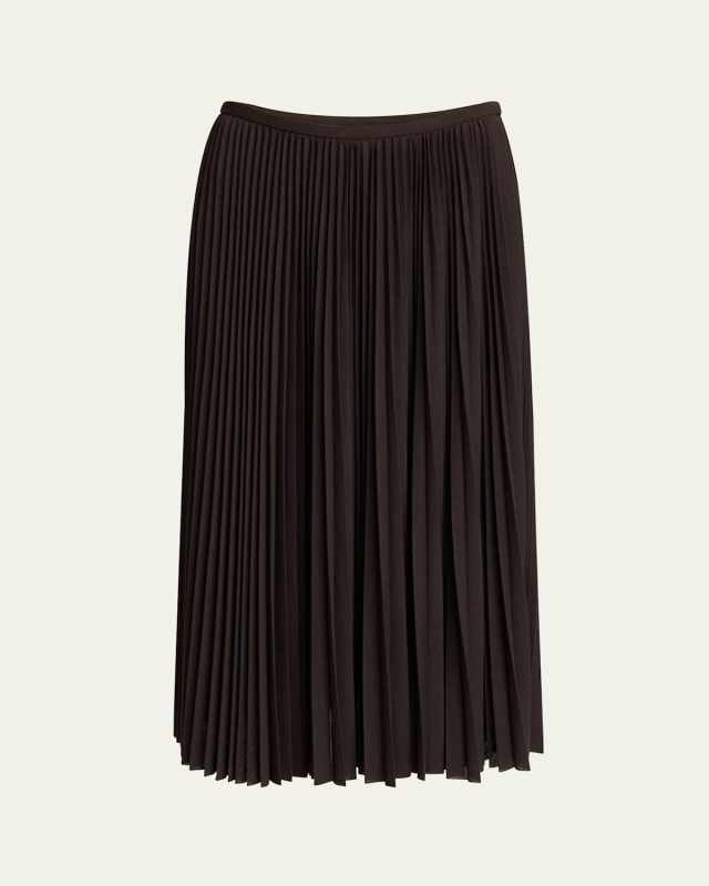 Eda Pleated Jersey Midi Skirt